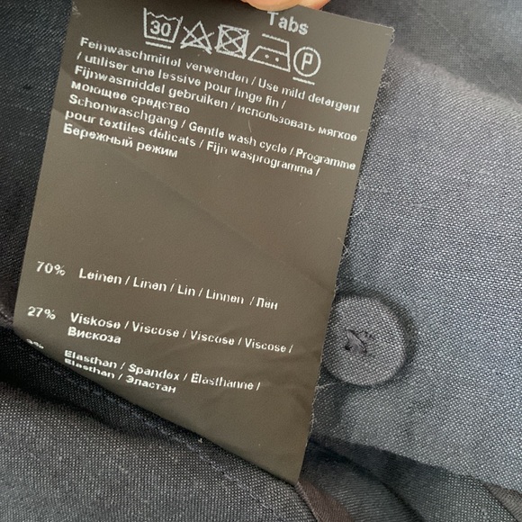 Annette Görtz • Linen Blend Long Sleeve Tab Jacket in Gray Blue Mare Size 34 / 4 - Picture 6 of 14